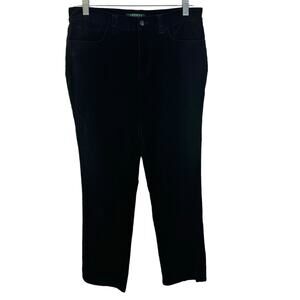 Lauren Ralph Lauren LRL Black Velvet Mid Rise Straight Leg Cotton Pants Size 4